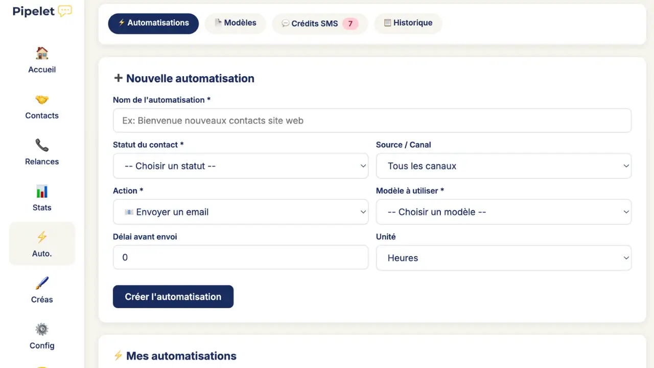 Automatisation email et SMS